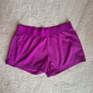 Nike Women's Just Do It Dri Fit Purple Shorts Sise S